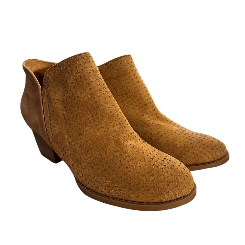Girls Ankle Booties Low Stack Heel Casual Size Zip Ankle Boots